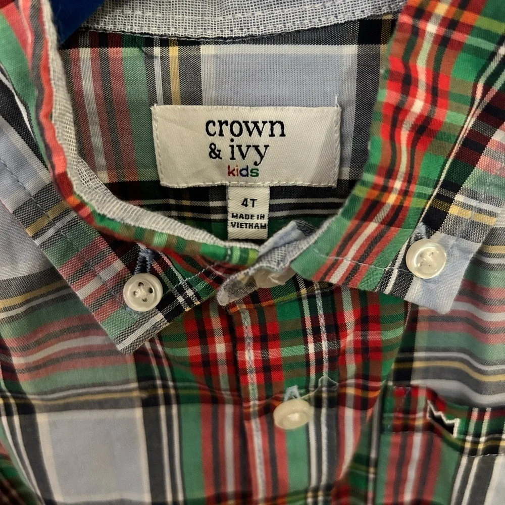 Crown & Ivy Kids Multicolor Plaid Button Down Shirt